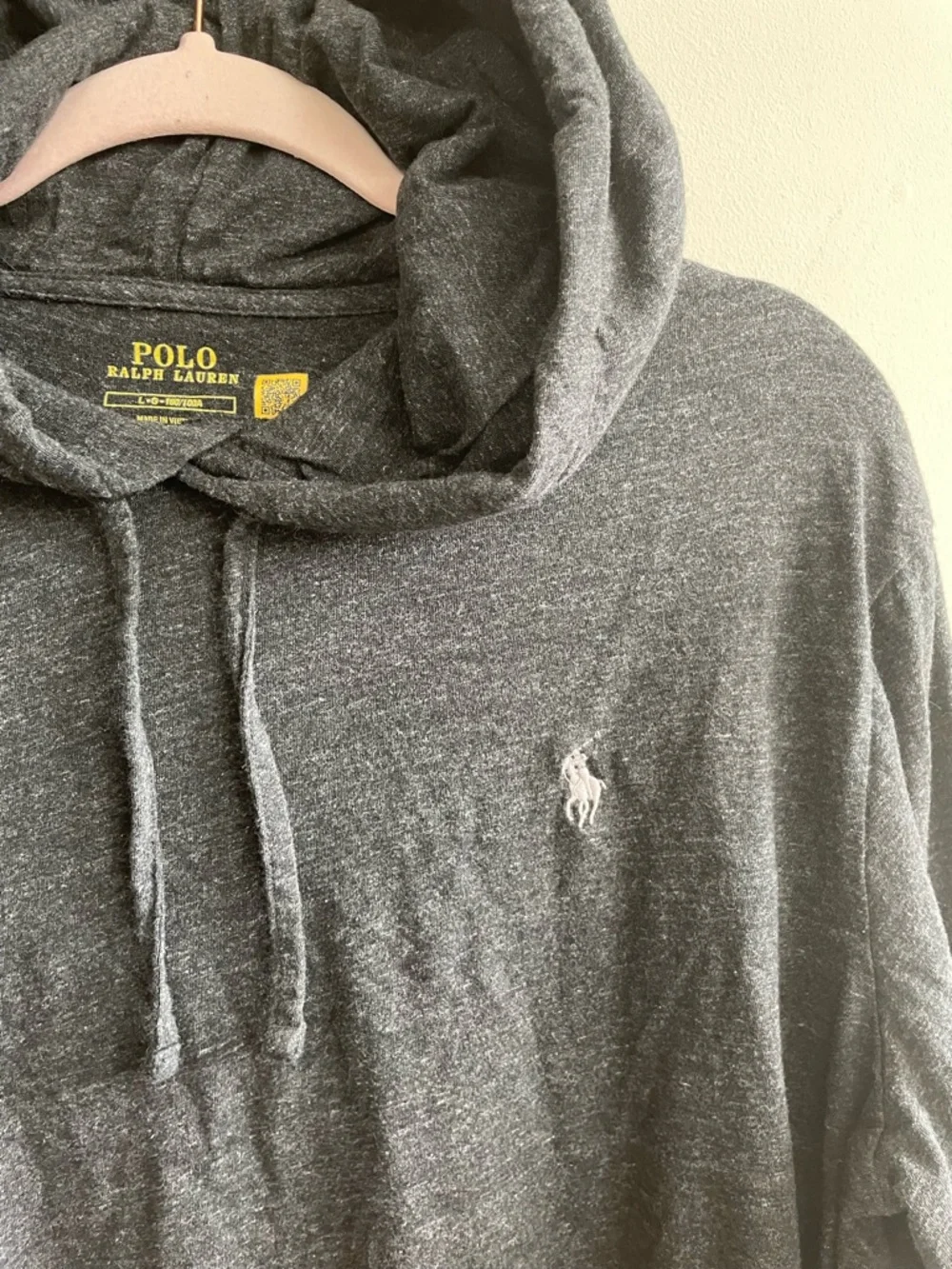 Polo Ralph Lauren Men's Jersey Hooded T-Shirt Long Sleeve Black Heather